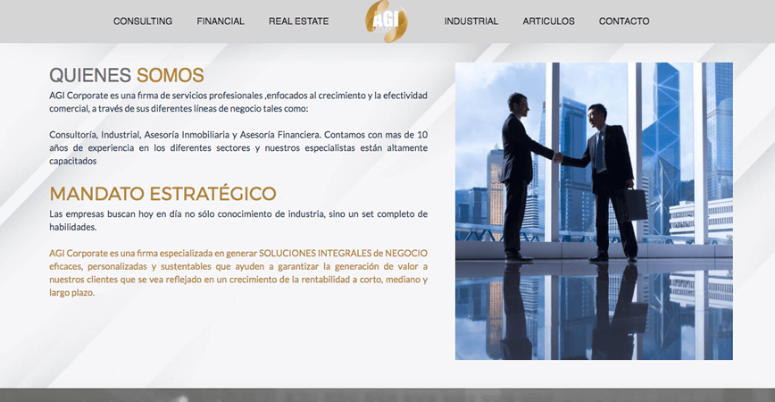 AGI Corporate Página Web Profesional