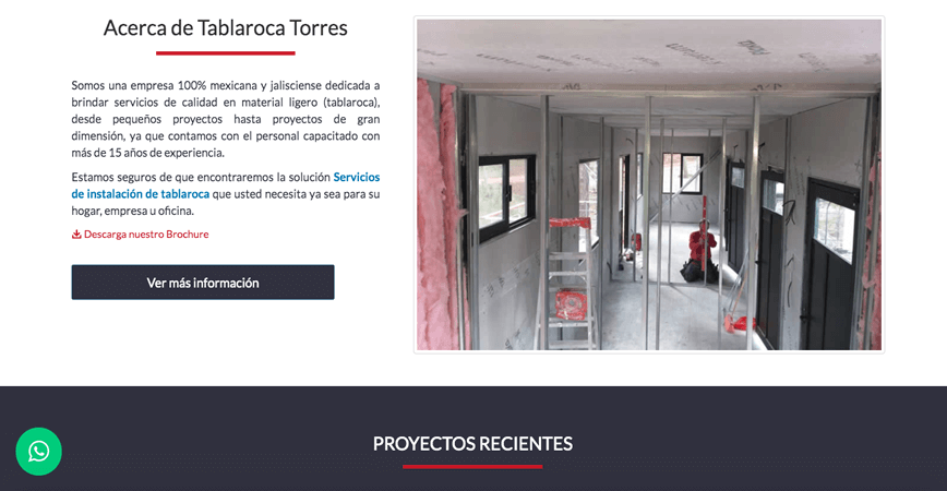 Tablaroca Torres, Páginas Web Guadalajara